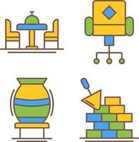 Chair and Dinning Table Icon vector