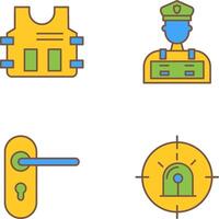 Police Vest and Police Man Icon vector