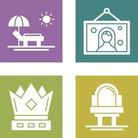 Hammock and Wedding Photo Icon vector