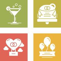 Coktail and Wedding Icon vector