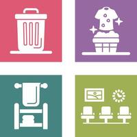 Trash Can and Laundary Icon vector