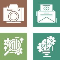 Photo Camera and Invitation Card Icon vector