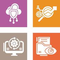 Data Protection and Data Research Icon vector