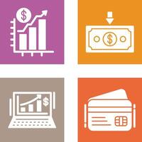 Chart Up and Money Down Icon vector