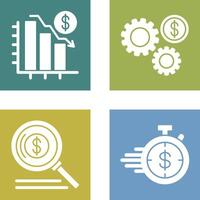 Chart Down and Settings Icon vector