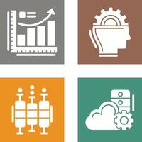 Growth Chart and Machine Learning Icon vector