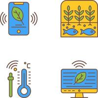 Smart Phone and Hydroponic Icon vector