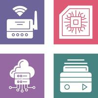 Wifi Router and Chip Icon vector