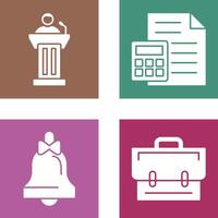 Podium and CalculatorSnack and Money Icon vector