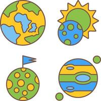 earth and eclipse Icon vector