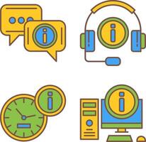 chat box and informatiion Icon vector