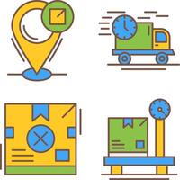 fast delivery and location Icon vector