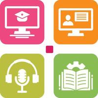 Online Course and distance Icon vector