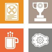 Pie Chart and Trophy Icon vector