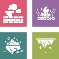 Chimney and Bonfire Icon vector