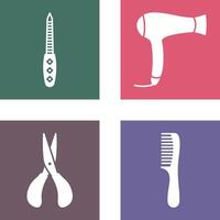 Nail File and Hair Dryer Icon vector