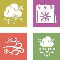 Snowy and Calender Icon vector