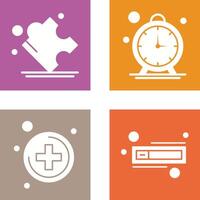 Puzzle and Stop Watch Icon vector