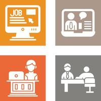 Online Job and Online Job Interview Icon vector