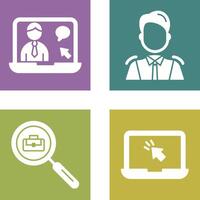 Online Job and Manager Icon vector