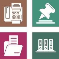 Fax Machine and Pin Icon vector