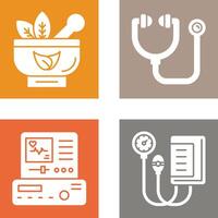 Ayurvedic and Stethoscope Icon vector