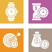 Wrist Watch and Time is Money Icon vector