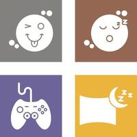 Tongue Out and Sleep Icon vector