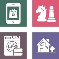 Online Shopping and Chess Piece Icon vector