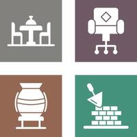 Chair and Dinning Table Icon vector