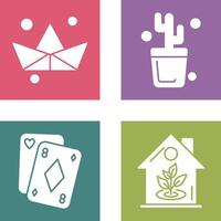 origami y cactus icono vector