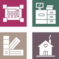 Blueprint and Desk Icon vector