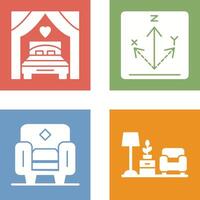 Bed and Axis Icon vector