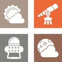 sun and telescope Icon vector