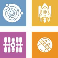 solar systems and space shuttle Icon vector