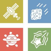 satelite and asteroid Icon vector