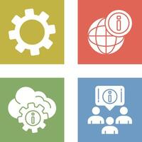 cogwheel and world Icon vector