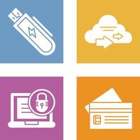 Usb and Cloud Icon vector