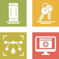 Mobile and key Icon vector