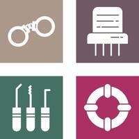 Handcuffs and Paper Shredder Icon vector