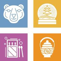 Polar Bear and Snow Globe Icon vector