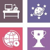 Desktop and Saturn Icon vector