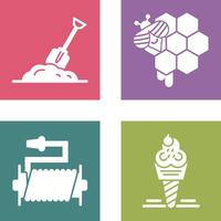 Digging and Honeycomb Icon vector