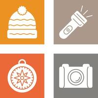 Winter Hat and Flash Light Icon vector