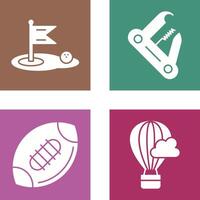 Golf and Swiss Army Knife Icon vector