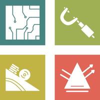 Electrical circuit and Micrometer Icon vector