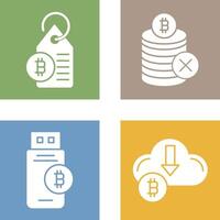 Not Accepted and Bitcoin Label Tag Icon vector