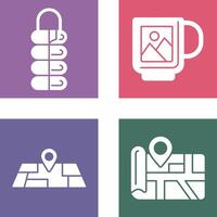 Sleeping Bag and Mug Icon vector