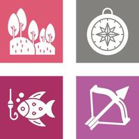 Forest and Compass Icon vector