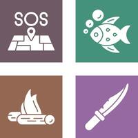 Sos and Fish Icon vector